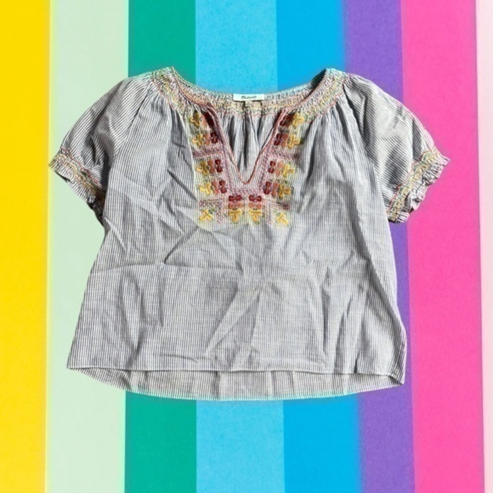 Madewell Embroidered Blouse l Size Small